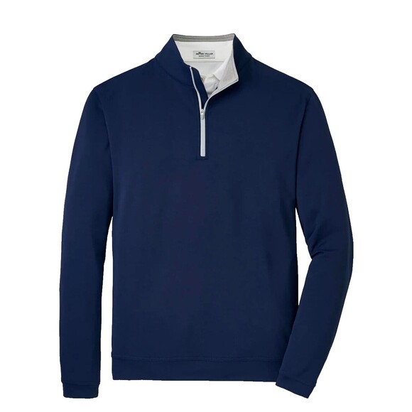 Peter Millar Men's XXL Crown Sport Perth Performance 1/4 Zip Pullover Navy Blue